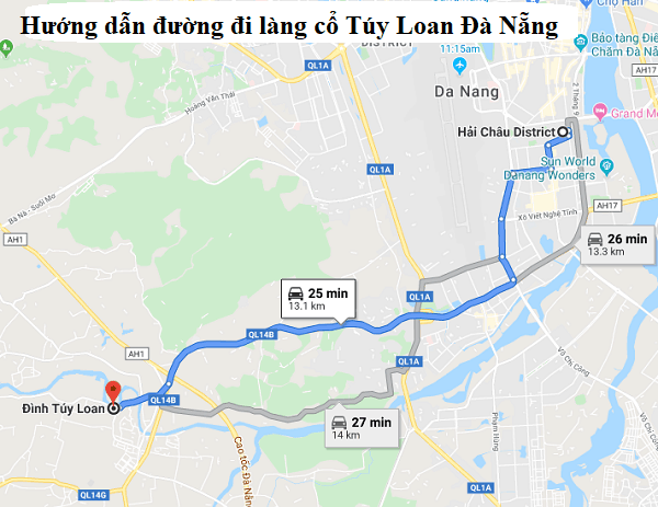 Hướng dẫn đường đi làng cổ Túy Loan Đà Nẵng