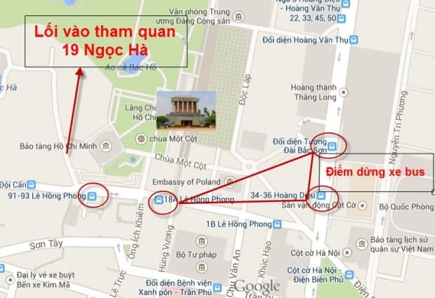 Cách di chuyển tới lăng Chủ tịch Hồ Chí Minh