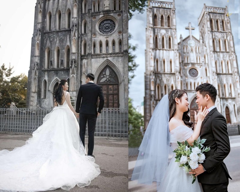Chụp ảnh cưới tại nhà thờ lớn Hà Nội