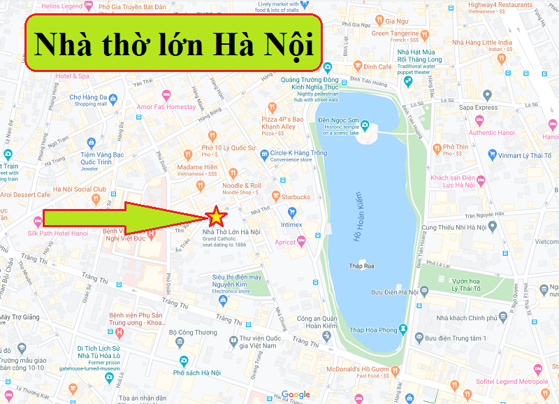 Địa chỉ, vị trí nhà thờ lớn Hà Nội