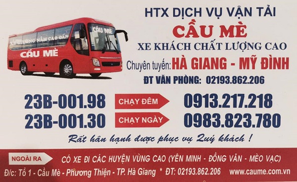 Xe khách Hà Giang Hà Nội, xe Cầu Mè Hà Giang Hà Nội