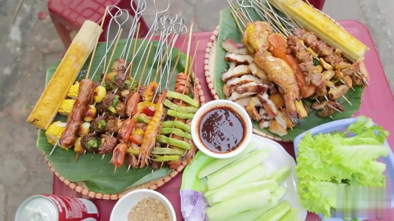 Quán thịt xiên nướng ở Hà Nội. ở Hà Nội ăn thịt xiên quán nào ngon