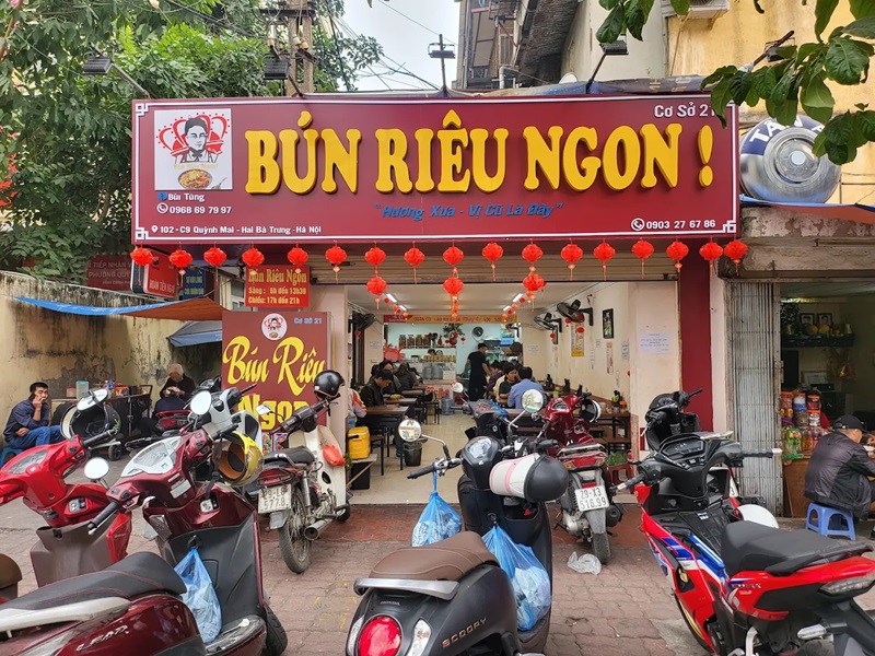 Quán bún riêu ở Hà Nội. Quán bún riêu ngon rẻ ở Hà Nội