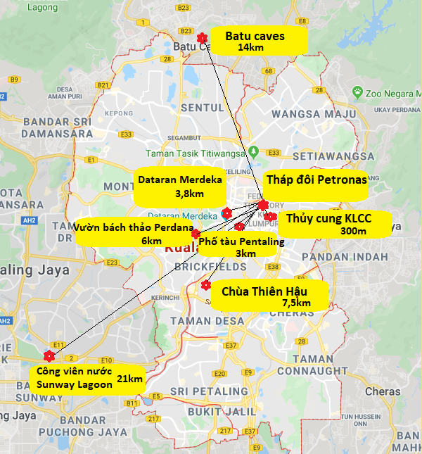 Bản vật những vị trí phượt ở Kuala Lumpur Malaysia