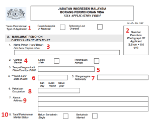 Hướng dẫn điền form xin visa Malaysia chi tiết. Điền đơn xin visa Malaysia như thế nào?