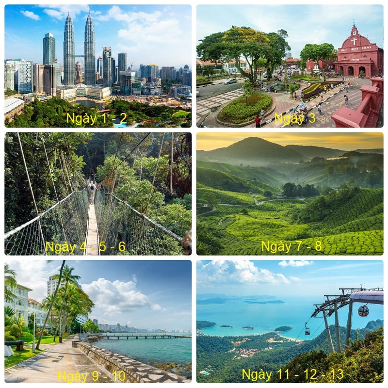 Lịch trình du lịch Malaysia 2 tuần, các địa điểm du lịch Malaysia trong 2 tuần