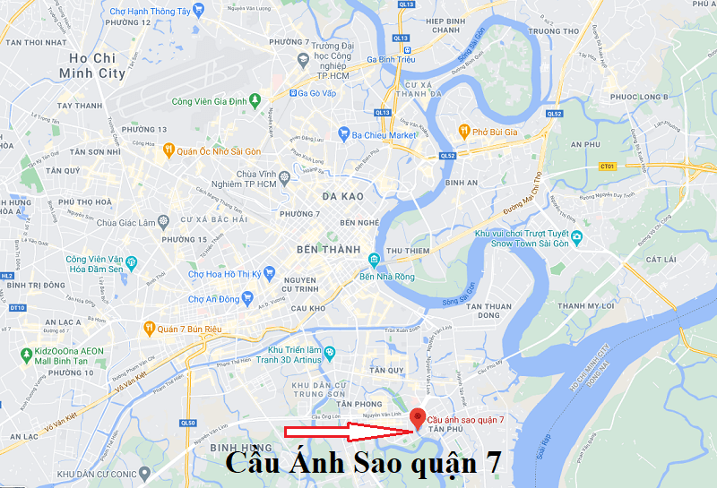 Cầu Ánh Sao quận 7 ở đâu, địa chỉ, vị trí trên google map. Kinh nghiệm đi cầu Ánh Sao