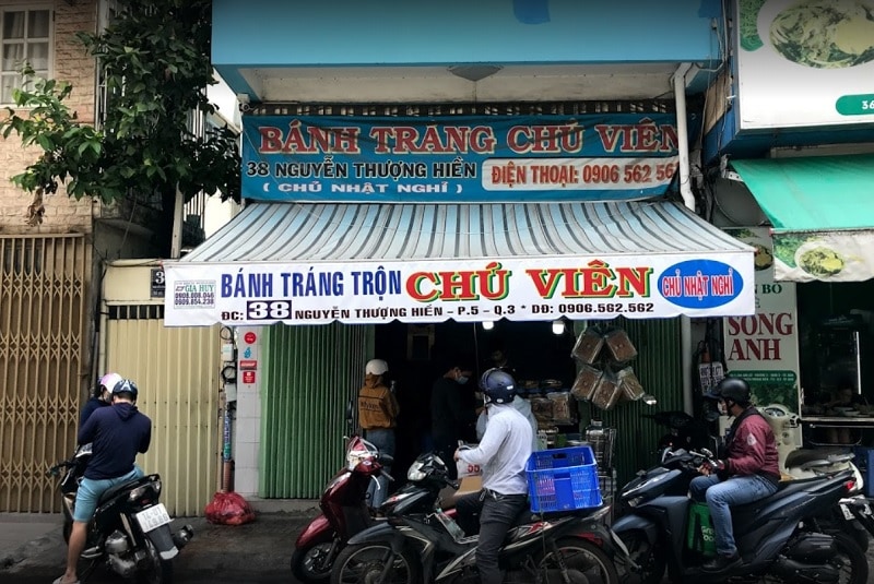 Quán ăn ngon quận 3 Sài Gòn. Các quán ăn ngon ở quận 3 tphcm. Bánh tráng trộn Chú Viên