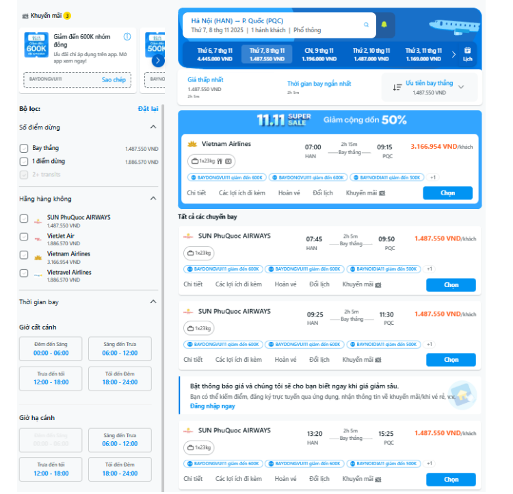 Hướng dẫn săn vé máy bay Phú Quốc giá rẻ qua Traveloka