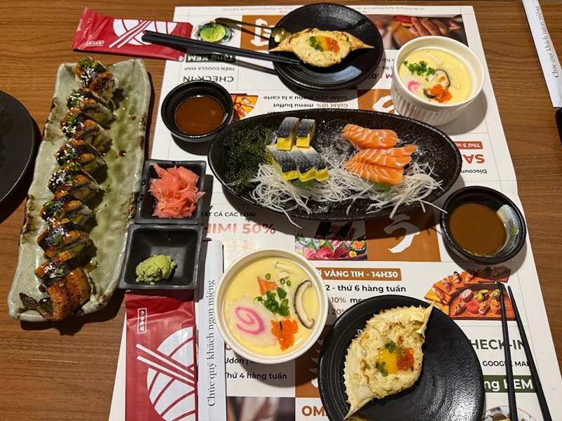 Quán sushi ở Sài Gòn. Địa chỉ quán sushi ở Sài Gòn