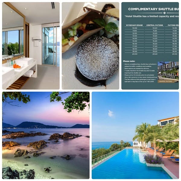 Khách sạn gần biển, giá tốt ở Phuket: Khách sạn Wyndham Grand Phuket Kalim Bay là một trong những khách sạn 5 sao đặc biệt nhất với vị trí nằm ở rìa vách đá nhìn ra biển Andaman.