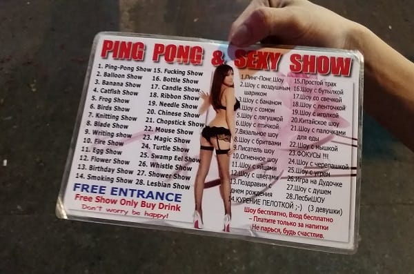 Lừa đảo khi du lịch Bangkok, cảnh giác với Ping Pong Show ở khu chợ Patpong, Bangkok