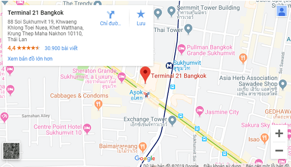 Terminal 21 Bangkok ở đâu? Cách đi tới Terminal 21 Bangkok