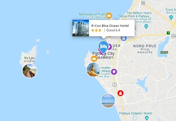 Du lịch Pattaya nên ở khách sạn nào rẻ chất lượng tốt? Khách sạc R-Con Blue Ocean Hotel. Khách sạn giá rẻ ở Pattaya