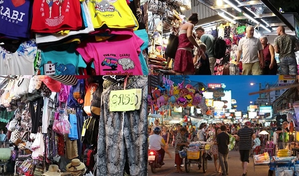 Các loại áo phông nhiều mẫu mã tại chợ đêm Krabi