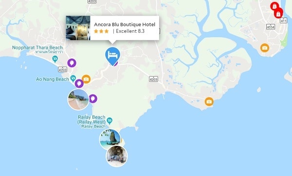 Nhà nghỉ giá rẻ ở Krabi. Nhà nghỉ Ancora Blu Boutique Hotel Nhà nghỉ gần biển Ao Nang