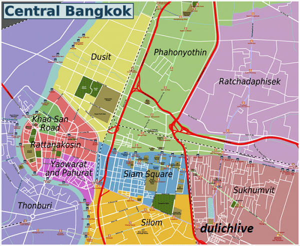 Bản đồ du lịch Bangkok Thái Lan mới nhất SIÊU đầy đủ. Du lịch Bangkok Thái Lan nên đi đâu? Bản đồ du lịch Bangkok chi tiết