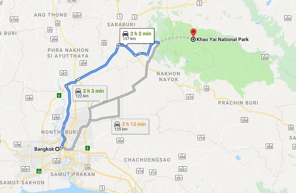 Vườn quốc gia Khao Yai. Đến vườn quốc gia Khao Yai bằng cách nào? Đi bằng taxi