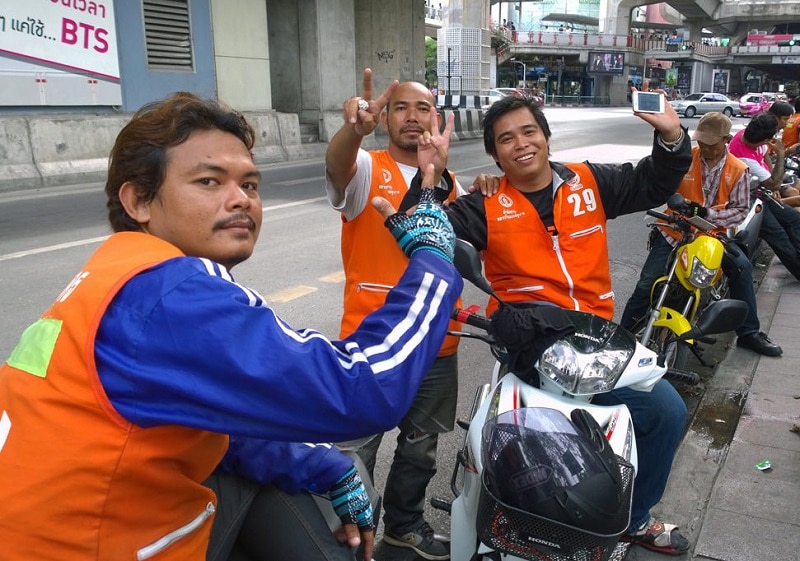 Kinh nghiệm đi lại ở Thái Lan, đi lại bằng xe ôm ở Thái lan
